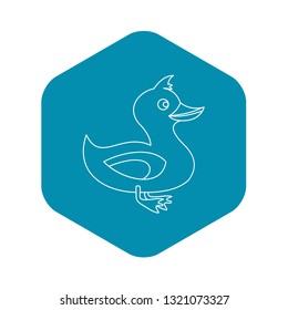 Duck icon. Outline illustration of duck vector icon for web