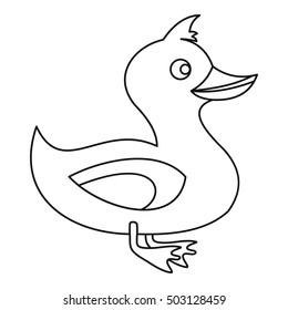 Duck icon. Outline illustration of duck vector icon for web