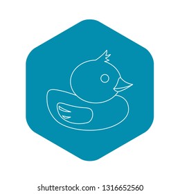 Duck icon in outline style on a white background vector illustration