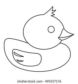 Duck icon in outline style on a white background vector illustration