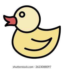 Duck icon. Outline duck vector icon color flat isolated