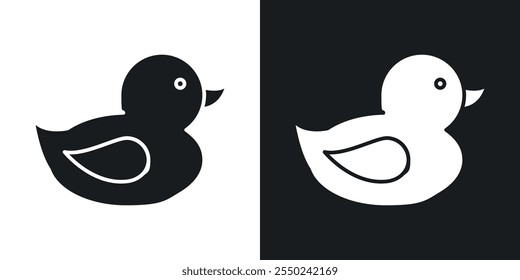Duck icon pack in black color.