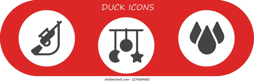  duck icon set. 3 filled duck icons. Simple modern icons about  - Hunting, Crib toy, Drop