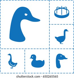 Duck icon. set of 6 duck filled icons such as goose, duck