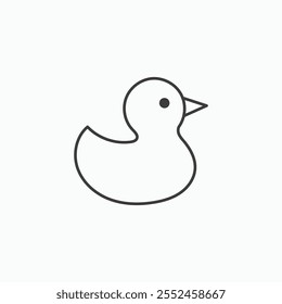 Duck icon set in blackthin line style.
