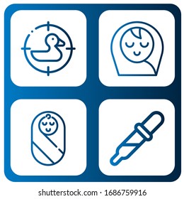 duck icon set. Collection of Duck, Baby boy, Baby, Drop icons