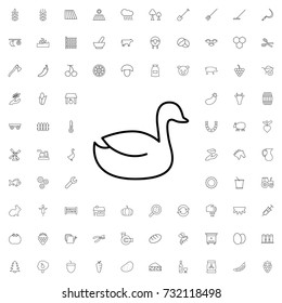 Duck icon. set of outline agriculture icons.