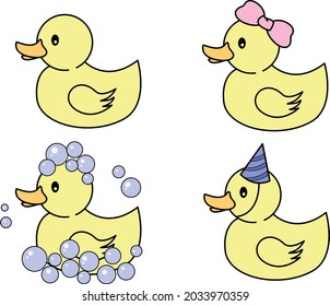 Duck icon set vector illustration