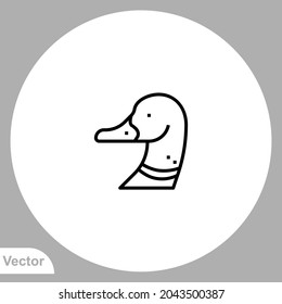 Duck icon sign vector,Symbol, logo illustration for web and mobile
