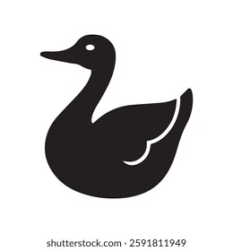 Duck Icon silhouette Flat Design. Simple duck icon design template vector