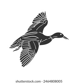 Duck Icon Silhouette Illustration. Bird Vector Graphic Pictogram Symbol Clip Art. Doodle Sketch Black Sign.