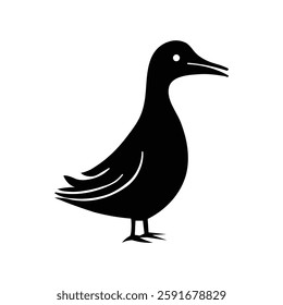 Duck Icon silhouette vector eps template isolated on white background,