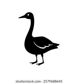 Duck icon silhouette vector illustration on white background