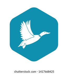 Duck icon in simple style isolated on white background. Waterfowl symbol