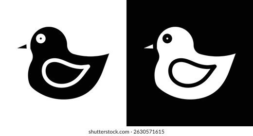 Duck icon in solid flat trendy design style.