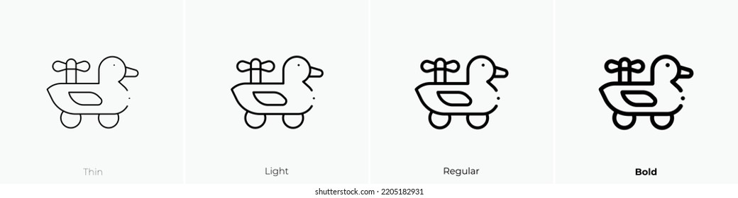 duck icon. Thin, Light Regular And Bold style design isolated on white background
