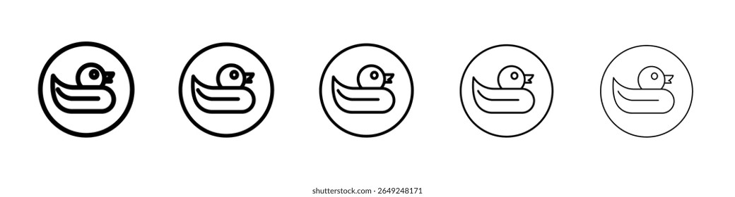 Conjunto de contorno de línea delgada de icono de pato o colección