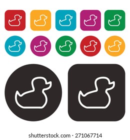Duck icon. Toy icon