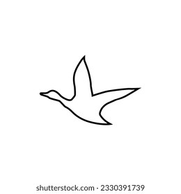 Duck icon vector. Bird illustration sign. Hunting symbol. Goose logo.