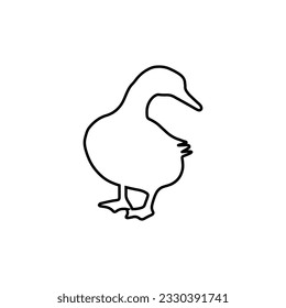 Vector de icono de paque. Signo de ilustración de pájaro. Símbolo de caza. Logo de Goose.