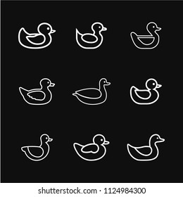 Duck icon vector, flat illustration on background