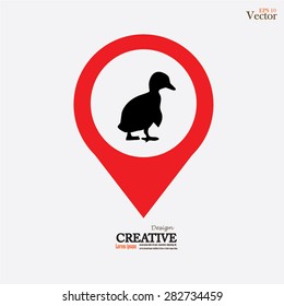Duck  icon. Vector illustration.