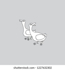 Duck icon vector illustration on gray background