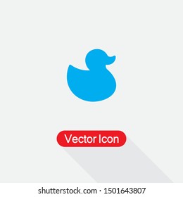 Duck Icon Vector Illustration On Light Gray Background Eps10
