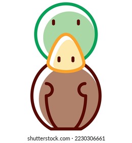 imagen vectorial de icono de pato en fondo blanco