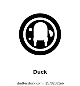 Duck icon vector isolated on white background, logo concept of Duck sign on transparent background, filled black symbol