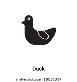 Duck icon vector isolated on white background, logo concept of Duck sign on transparent background, filled black symbol