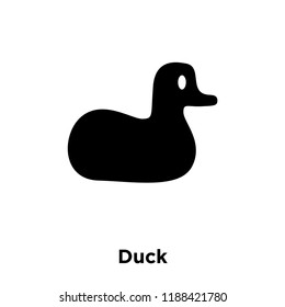 Duck icon vector isolated on white background, logo concept of Duck sign on transparent background, filled black symbol