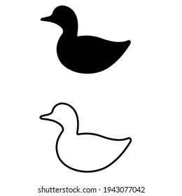 Duck icon vector set. bird illustration sign collection. animal symbol or logo.