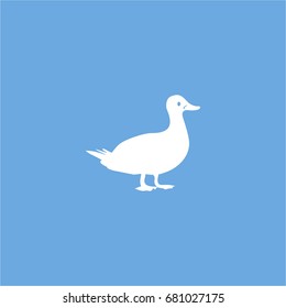 duck icon. vector sign symbol on blue background