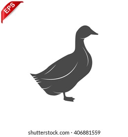 duck icon, vector duck silhouette, isolated duck