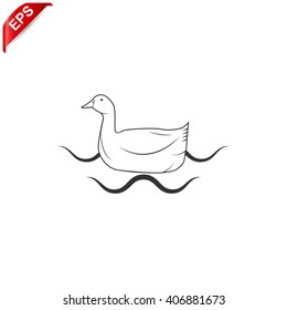 duck icon, vector duck silhouette, isolated duck
