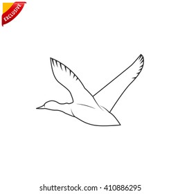 duck icon, vector duck silhouette, isolated duck