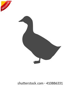 duck icon, vector duck silhouette, isolated duck