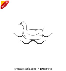 duck icon, vector duck silhouette, isolated duck