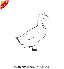 duck icon, vector duck silhouette, isolated duck