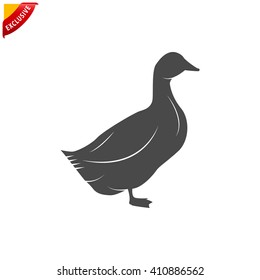 duck icon, vector duck silhouette, isolated duck