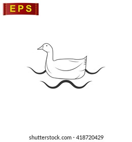 duck icon, vector duck silhouette, isolated duck
