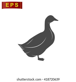 duck icon, vector duck silhouette, isolated duck