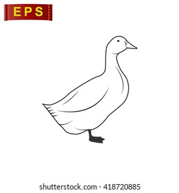 duck icon, vector duck silhouette, isolated duck