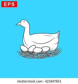 duck icon, vector duck silhouette, isolated duck