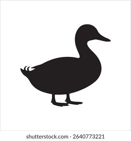 duck icon vector silhouette on white background.