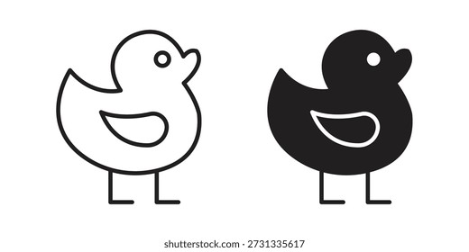 Duck icons on white background. Line vector sign, symbol for web and mobile