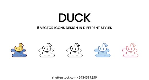 Duck icons. Suitable for Web Page, Mobile App, UI, UX and GUI design.
