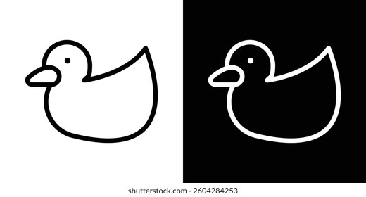 Duck icons vectors set in stroke line style.