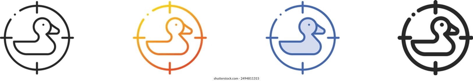 duck icon.Thin Linear, Gradient, Blue Stroke and bold Style Design Isolated On White Background